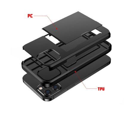 For iPhone 12 5.4 Shockproof Rugged Armor Protective Case with Card Slot