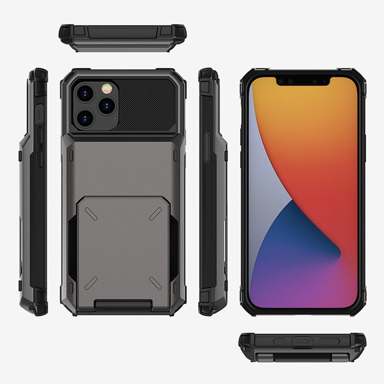 For iPhone 12 Scratch-Resistant Shockproof Heavy Duty Rugged Armor Protective Case with Card Slot