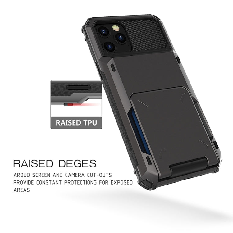 For iPhone 12 Pro / 12 Max Scratch-Resistant Shockproof Heavy Duty Rugged Armor Protective Case with Card Solt