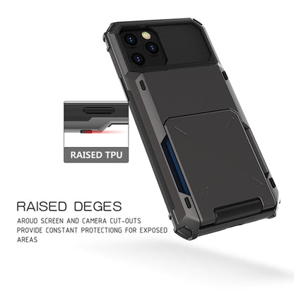 For iPhone 12 Pro / 12 Max Scratch-Resistant Shockproof Heavy Duty Rugged Armor Protective Case with Card Solt
