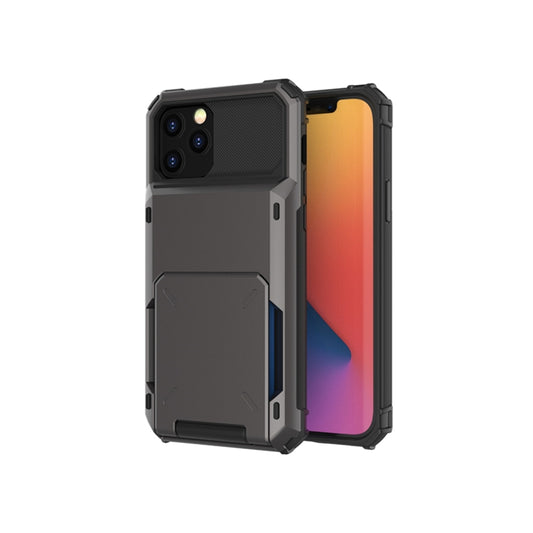 For iPhone 12 Pro Max Scratch-Resistant Shockproof Heavy Duty Rugged Armor Protective Case with Card Solt