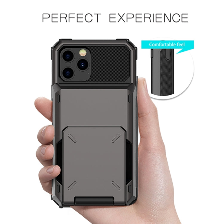 For iPhone 12 Pro Max Scratch-Resistant Shockproof Heavy Duty Rugged Armor Protective Case with Card Solt