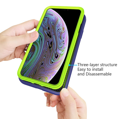 For iPhone XR Wave Pattern 3 in 1 Silicone+PC Shockproof Protective Case