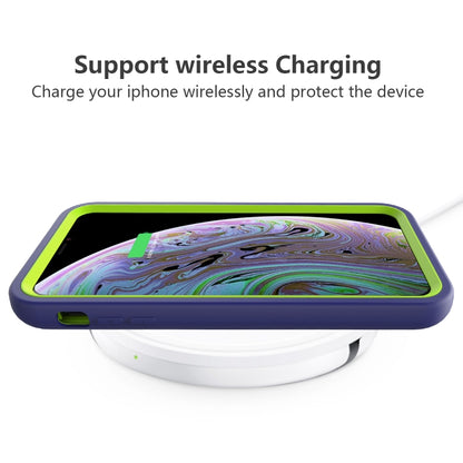 For iPhone XR Wave Pattern 3 in 1 Silicone+PC Shockproof Protective Case