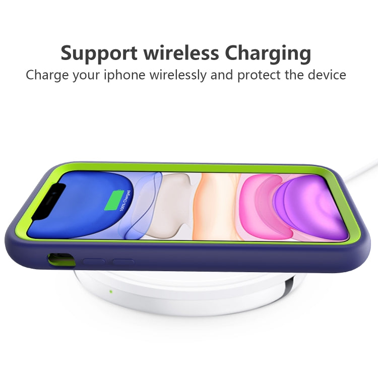 For iPhone 11 Wave Pattern 3 in 1 Silicone+PC Shockproof Protective Case