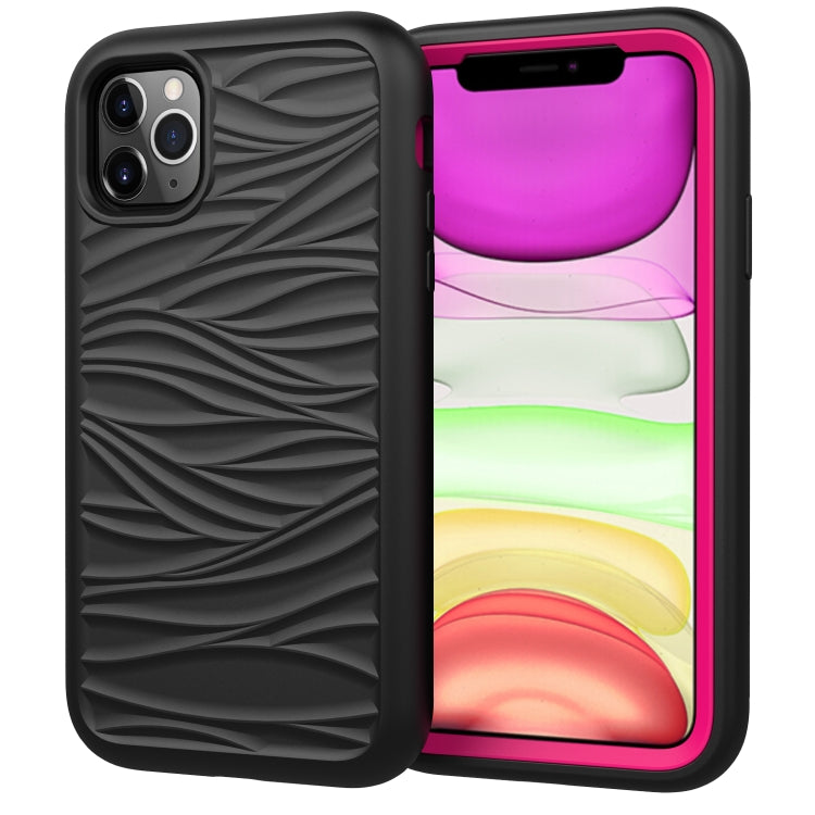 For iPhone 11 Wave Pattern 3 in 1 Silicone+PC Shockproof Protective Case