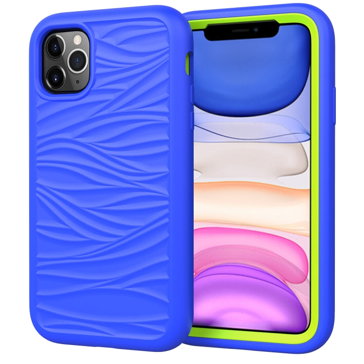 For iPhone 11 Wave Pattern 3 in 1 Silicone+PC Shockproof Protective Case