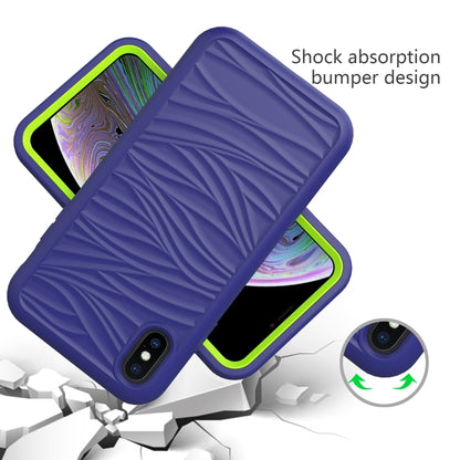 For iPhone X & XS Wave Pattern 3 in 1 Silicone+PC Shockproof Protective Case