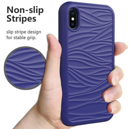 For iPhone X & XS Wave Pattern 3 in 1 Silicone+PC Shockproof Protective Case