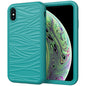 For iPhone X & XS Wave Pattern 3 in 1 Silicone+PC Shockproof Protective Case