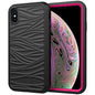 For iPhone XS Max Wave Pattern 3 in 1 Silicone+PC Shockproof Protective Case