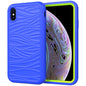 For iPhone XS Max Wave Pattern 3 in 1 Silicone+PC Shockproof Protective Case