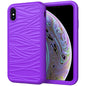 For iPhone XS Max Wave Pattern 3 in 1 Silicone+PC Shockproof Protective Case