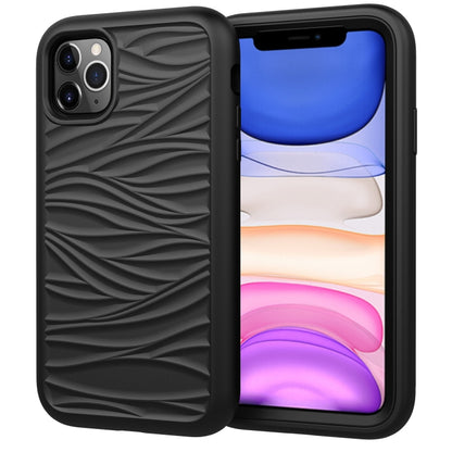 For iPhone 11 Pro Wave Pattern 3 in 1 Silicone+PC Shockproof Protective Case