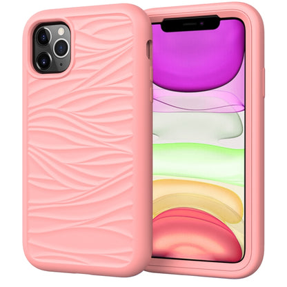 For iPhone 11 Pro Wave Pattern 3 in 1 Silicone+PC Shockproof Protective Case
