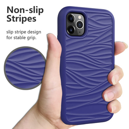 For iPhone 11 Pro Max Wave Pattern 3 in 1 Silicone+PC Shockproof Protective Case
