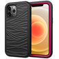 For iPhone 12 Wave Pattern 3 in 1 Silicone+PC Shockproof Protective Case