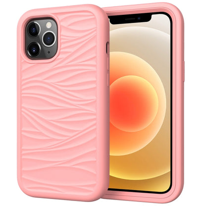 For iPhone 12 Wave Pattern 3 in 1 Silicone+PC Shockproof Protective Case