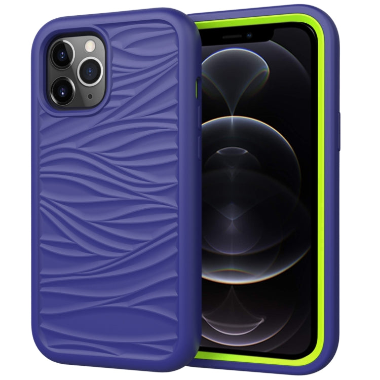 For iPhone 12 Pro / 12 Max Wave Pattern 3 in 1 Silicone+PC Shockproof Protective Case