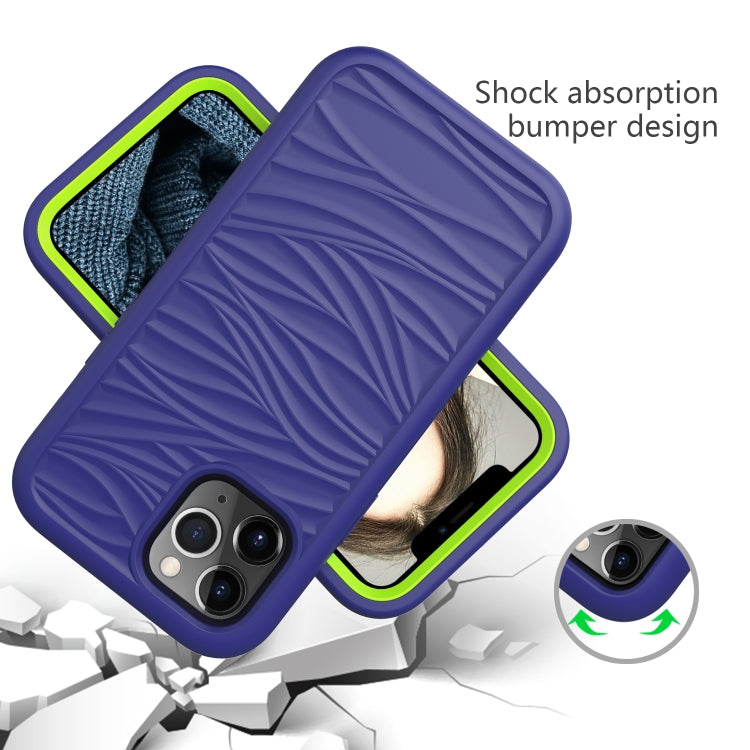 For iPhone 12 Pro / 12 Max Wave Pattern 3 in 1 Silicone+PC Shockproof Protective Case