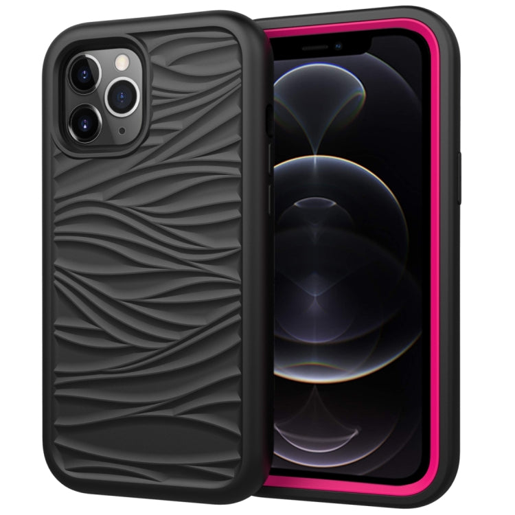 For iPhone 12 Pro / 12 Max Wave Pattern 3 in 1 Silicone+PC Shockproof Protective Case
