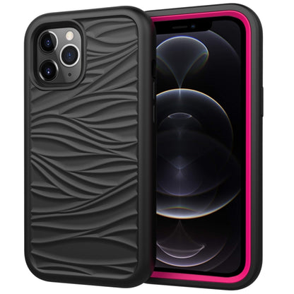 For iPhone 12 Pro / 12 Max Wave Pattern 3 in 1 Silicone+PC Shockproof Protective Case