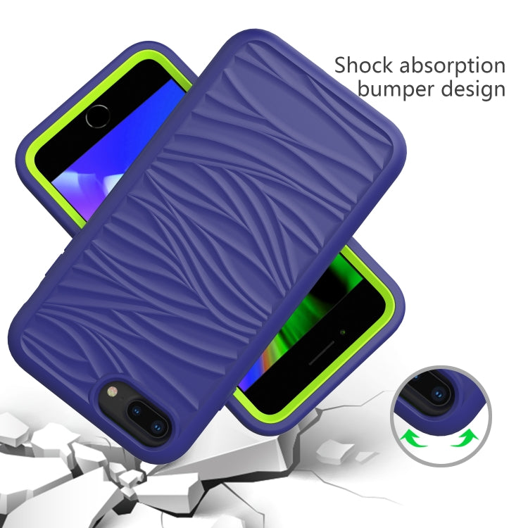 For iPhone 6/7/8G Wave Pattern 3 in 1 Silicone+PC Shockproof Protective Case