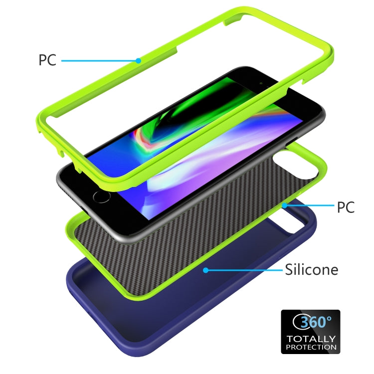 For iPhone 6/7/8G Wave Pattern 3 in 1 Silicone+PC Shockproof Protective Case