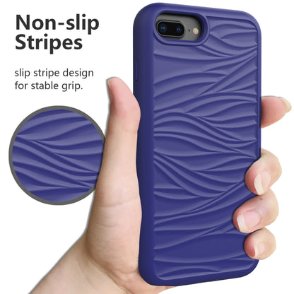 For iPhone 6/7/8 Plus Wave Pattern 3 in 1 Silicone+PC Shockproof Protective Case