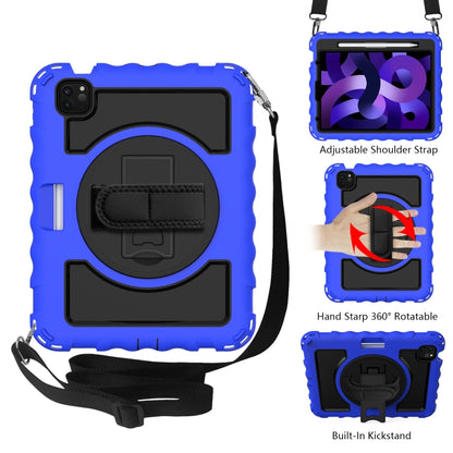 For iPad Air 4 / 10.8 inch (2020) 360 Degree Rotation PC + Silicone Shockproof Combination Case with Holder & Hand Grip Strap & Neck Strap & Pen Slot Holder