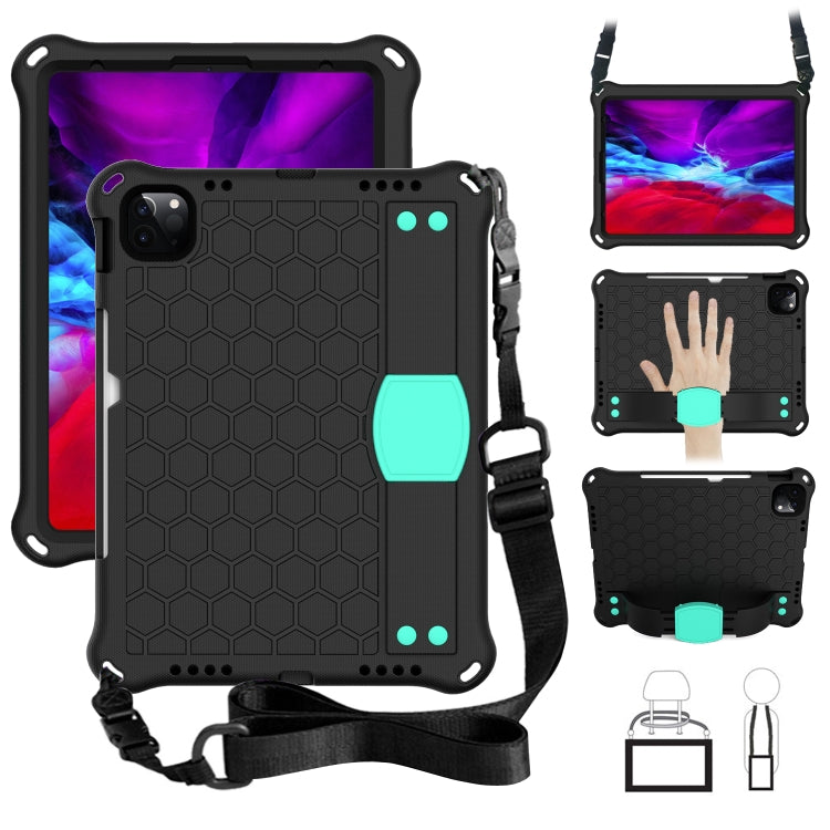 Honeycomb Design EVA + PC Material Four Corner Anti Falling Flat Protective Shell with Strap
