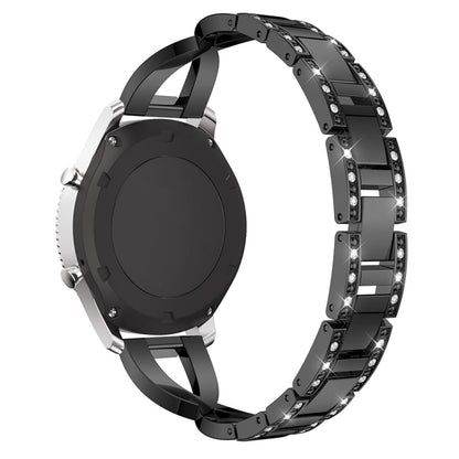 X-shaped Diamond-studded Solid Stainless Steel Wrist Strap Watch Band for Samsung Gear S3