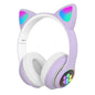 TN-28 3.5mm Bluetooth 5.0 Dual Connection RGB Cat Ear Bass Stereo Noise-cancelling Headphones Support TF Card With Mic