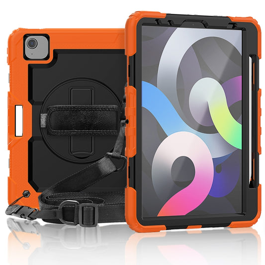 For iPad Air 2020 10.9 Shockproof Black Silica Gel + Colorful PC Protective Case