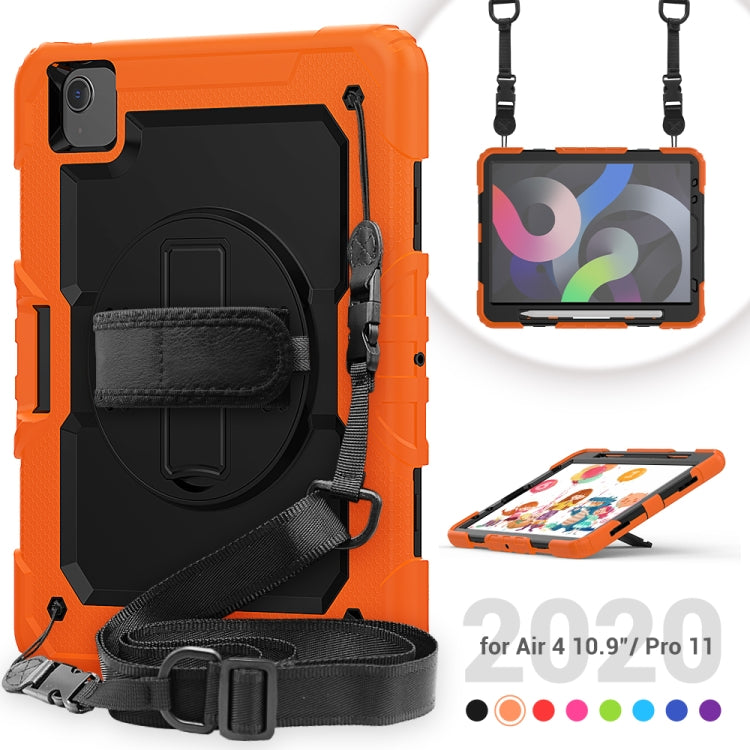 For iPad Air 2020 10.9 Shockproof Black Silica Gel + Colorful PC Protective Case