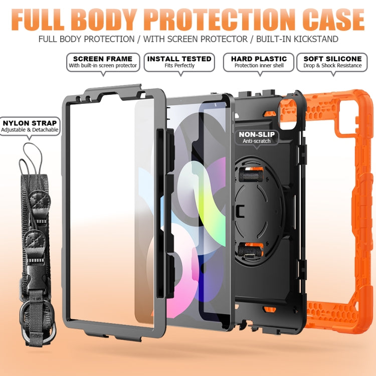 For iPad Air 2020 10.9 Shockproof Black Silica Gel + Colorful PC Protective Case
