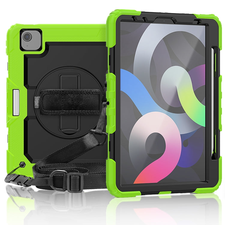 For iPad Air 2020 10.9 Shockproof Black Silica Gel + Colorful PC Protective Case