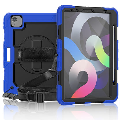 For iPad Air 2020 10.9 Shockproof Black Silica Gel + Colorful PC Protective Case