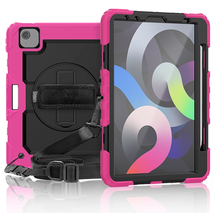 For iPad Air 2020 10.9 Shockproof Black Silica Gel + Colorful PC Protective Case