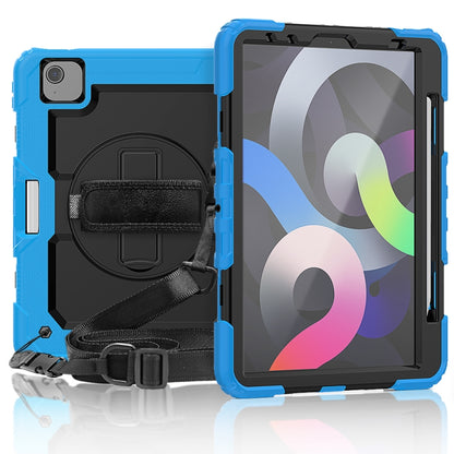 For iPad Air 2020 10.9 Shockproof Black Silica Gel + Colorful PC Protective Case