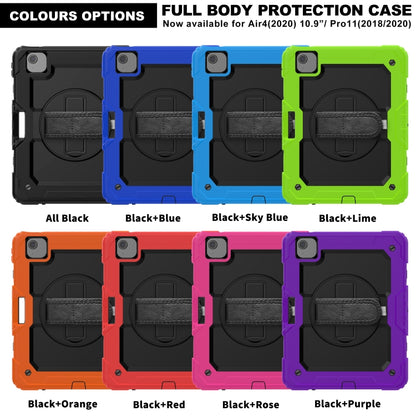 For iPad Air 2020 10.9 Shockproof Black Silica Gel + Colorful PC Protective Case