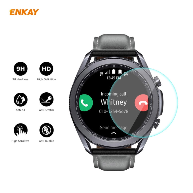 For Samsung Galaxy Watch 3 41mm 2 in 1 ENKAY Hat-Prince Electroplate Soft TPU Case + 0.2mm 9H 2.15D Curved Edge Tempered Glass Film