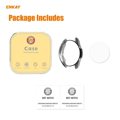 For Samsung Galaxy Watch 3 45mm 2 in 1 ENKAY Hat-Prince Electroplate Soft TPU Case + 0.2mm 9H 2.15D Curved Edge Tempered Glass Film