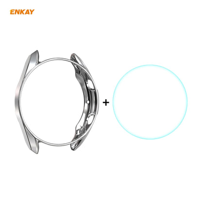 For Samsung Galaxy Watch 3 45mm 2 in 1 ENKAY Hat-Prince Electroplate Soft TPU Case + 0.2mm 9H 2.15D Curved Edge Tempered Glass Film