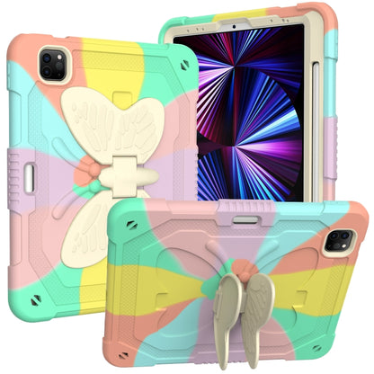 PC + Silicone Anti-drop Tablet Case with Butterfly Holder & Pen Slot for iPad Pro 11 2018 & 2020 & 2021 & Air 2020 10.9