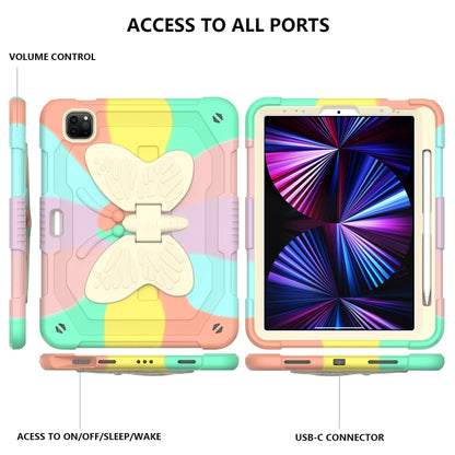 PC + Silicone Anti-drop Tablet Case with Butterfly Holder & Pen Slot for iPad Pro 11 2018 & 2020 & 2021 & Air 2020 10.9