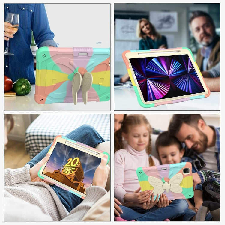 PC + Silicone Anti-drop Tablet Case with Butterfly Holder & Pen Slot for iPad Pro 11 2018 & 2020 & 2021 & Air 2020 10.9