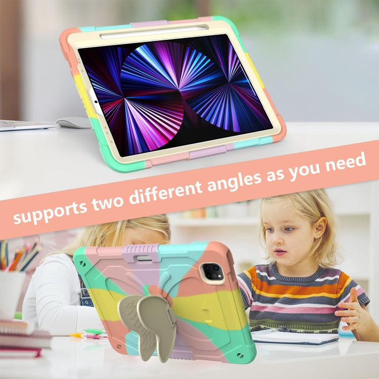 PC + Silicone Anti-drop Tablet Case with Butterfly Holder & Pen Slot for iPad Pro 11 2018 & 2020 & 2021 & Air 2020 10.9