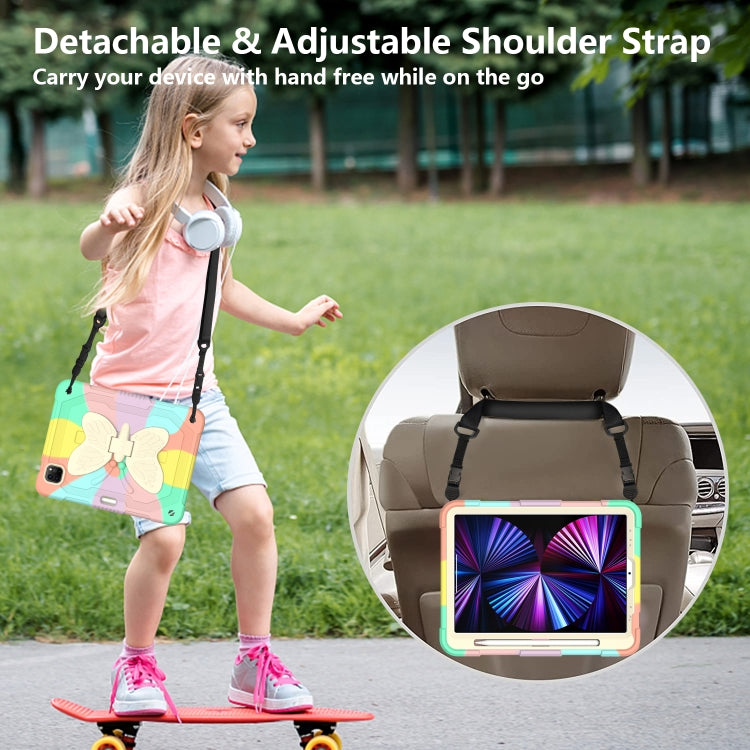 PC + Silicone Anti-drop Tablet Case with Butterfly Holder & Pen Slot for iPad Pro 11 2018 & 2020 & 2021 & Air 2020 10.9