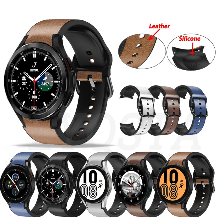 20mm Silicone Pasted Leather Strap